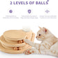 Made4Pets Cat Scratching Post Cat Scratcher Kitten Toys for Indoor Cats Wooden Ball Track Two-Layer Modern Sisal 17.7" Tall Scratch Post Interactive Toy with Dangling Ball