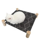 Pozico Cat/Dog Bed Hammock Cat Bed, Wooden Dog Elevated Indoor Outdoor Beds, Raised Cat Cots Furniture Pet Bed Puppy Bed Portable Breathable Mesh Cat