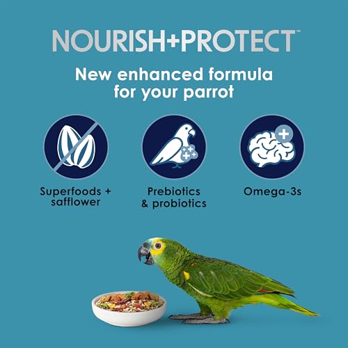 Kaytee Forti-Diet Pro Health+Safflower Nourish+Protect Parrot Food, Supports Breeding and Molting, Nutrition Backed by Science, Digestive and Brain Health, 4 pounds