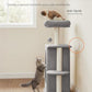 Feandrea Cat Tree, Small Cat Tower for Indoor Cats, Plush Cat Caves with Perch, Scratching Posts, for Small Spaces, Kittens, Light Gray UPCT005G01