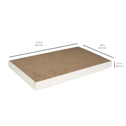 Basics Corrugated Cardboard Cat Scratchers, 4 Pack, White