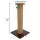 Kitty City Tall Sisal Cat Scratching Post, 32” Durable Scratcher with Sturdy Base & Hanging Jingle Toy, Easy Assembly, Furniture Protection for Indoor Cats - Brown