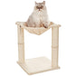Basics Cat Condo Tower with Hammock Bed and Scratching Post,Easy to Assemble,Plush Hammock,Interactive Hanging Ball,Durable Sisal Scratch Posts for Indoor Cats, 15.8 x 15.8 x 19.7 Inches, Beige