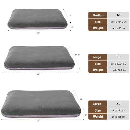 Dog Bed for 150 Pounds Dogs, Super Comfy Large Bed, 47 Inches Orthopedic Sleeping Mattress for XL Dogs, Jumbo Size with Anti Slip Bottom, with Removable and Washable Cover