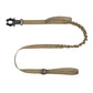 ICEFANG Tactical Dog Leash,K9 Training Walking Bungee Lead with 2 Control Handle,Heavy Duty Quick Release Metal Clasp,Hands Free D-Ring for Medium