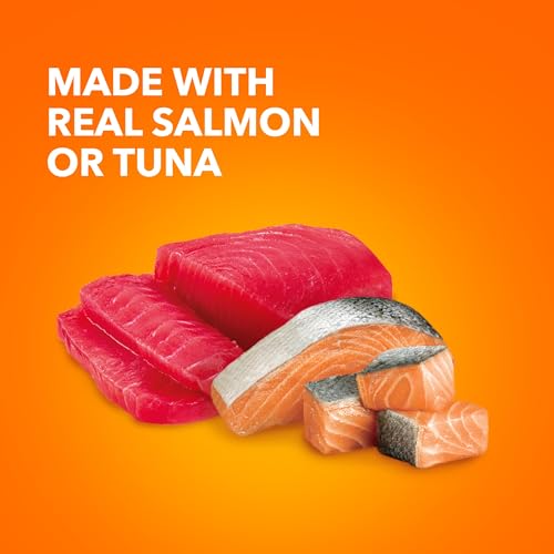 IAMS Perfect Portions Indoor Adult Wet Cat Food Cuts in Gravy Variety Pack, Salmon and Tuna Recipes, 2.6 oz. Easy Peel Twin-Pack Trays (12 Count, 24 Servings)