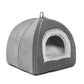 Cat Bed Cave-Cat Beds for Indoor Cats,Kittens and Small Pets,Soft and Warm Cats House Tent Bed,Foldable and Washable with Removable Cushioned and Anti Slip Bottom,Grey 15inches