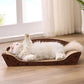 26'' Cardboard Cat Scratcher Bed - Large Scratcher Couch for Indoor Cats, Orthopedic Scratching Board, Lounger Scratching Couch with Bells