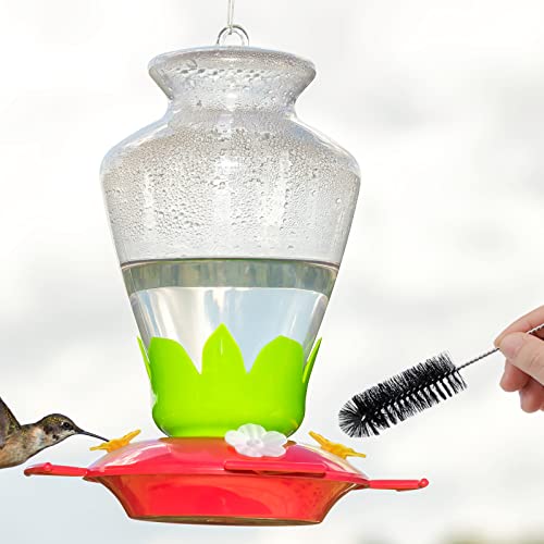 38 Pcs 3 Size Hummingbird Feeder Cleaning Brush Mini Nylon Tube Brush with 16 Flowers Bird Replacement Parts Double Headed Brushes for Bottle Feeding Holes Replacement(Black)