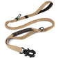 Joytale Tactical Dog Leash Heavy Duty, 4-6FT Shock Absorbing Bungee Lead with 2 Padded Handle, Metal Carabiner Clip, Car Seatbelt, Strong No Pull