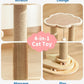 Made4Pets Cat Scratching Post, Cat Self Groomer for Indoor Cats, Cloud Soft Perch for Rest, 17.5" Tall Natural Sisal Scratcher Cat Grooming Interactive Ball Track Toys for Small Cats Kittens