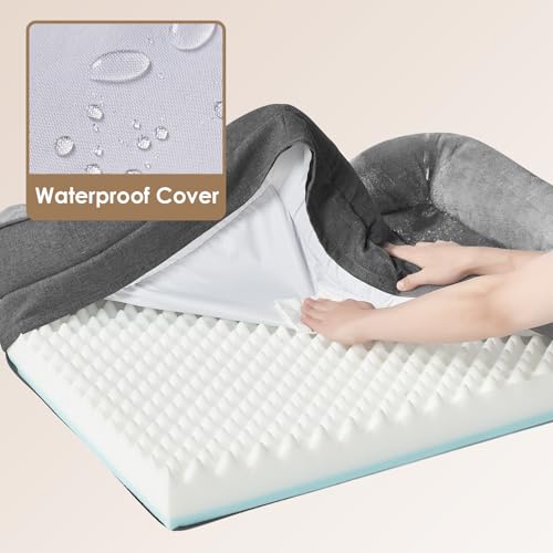 EHEYCIGA Orthopedic XL Dog Bed for Large Sized Dog, 42x30x7.5 Inch Extra Large Memory Foam Dog Couch Bed with Sides, Waterproof Liner & Washable Removable Cover, Bolster Pet Sofa, Grey