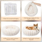 Donut Dog and Cat Bed, Luxurious Comfortable Faux Rabbit Fur Pet Beds, Soft Anti-Anxiety Calming Puppy Kitten Bed with Anti-Slip Bottom for Small Dogs & Cats(20", White)