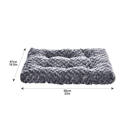 Basics Cat and Dog Bed and Crate Pad, Machine Washable, Indoor, 23 x 18 x 2.5 inches, Gray