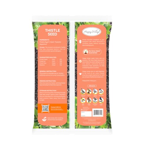 Happy Wings Nyjer/Thistle Seeds Wild Bird Food - 10 Pounds I No Grow Seed I Bird Seed for Wild Birds