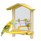 8.1 Inch Pet Bird Mirror with Perch Stand and Parakeet Chew Toys,Parrot Toys Bird Cage Decorative Accessory, Helps Birds Release Stress for Canaries Budgies Lovebirds Conures Cockatiels (Yellow)