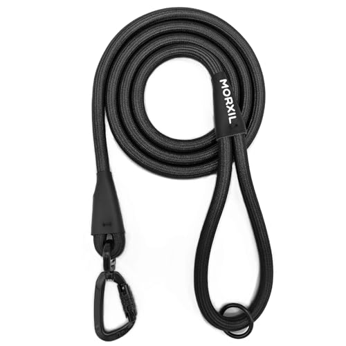 Rope Dog Leash, 6 Foot Heavy Duty Dog Leash with Aviation Aluminum Auto Locking Carabiner, Strong Nylon Pet Lead for Small, Medium, Large Dogs