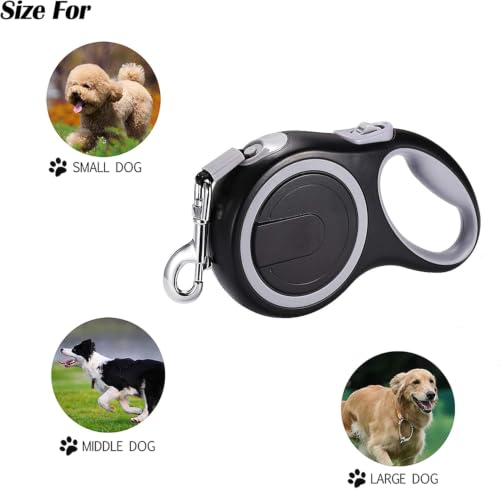 Retractable Dog Leash, EC.TEAK 26 Foot Dog Walking Leash for Medium Large Dogs up to 110lbs, One Button Break & Lock, Heavy Duty No Tangle. Large