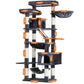 Heybly Cat Tree, 71-Inch-Tall Tower for Indoor Cats with 2 Perches, 2 Big Condos, 2 Hammocks, Basket, Scratching Pad, Large Cat Furniture and Condo, Smoky Gray HCT034G