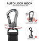 TwoEar 6FT 1IN Strong Black Dog Leash with 2 Padded Handles, Traffic Handle Extra Control, Comfortable Soft Dual Handle, Auto Lock Hook, Reflective