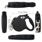 16ft Retractable Dog Leash for Large Breed Dogs up to 110 lbs with a Detachable Chew Proof Extender Wire Ropes (Black L)