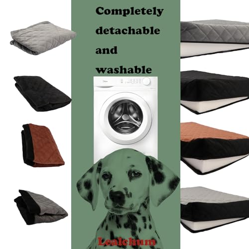Lealchum Dog Car Seat Up to 55lb,2 Clip-On Safety Adjustable Leashs Car Dog Bed for 2 Small Dogs,Fully Detachable and Washable Pet Car Seat with 2