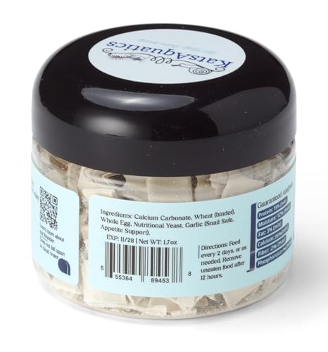 Calcium + Protein, for Strong Shells, Healthy Molts, 100% Natural, Does Not Dissolve in Water, Fast Sinking for Aquatic Shrimp, Snails, Plecos and More! Biologist Made in USA