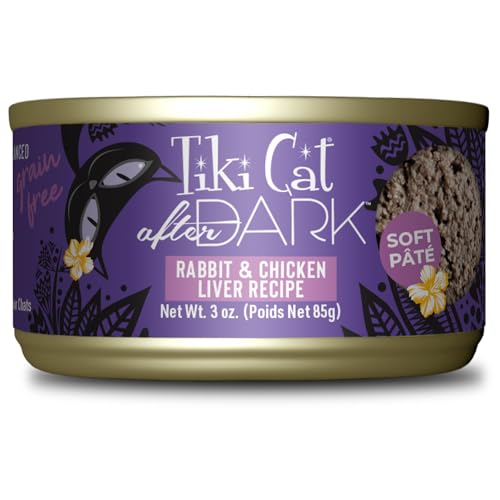 Tiki Cat After Dark Pâté Wet Cat Food, Rabbit & Chicken Liver, 3 oz. Cans (12 Count)