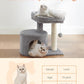 Feandrea Cat Tree, Small Cat Tower with Sisal Scratching Post, Plush Condo with Padded Perch, for Small Spaces, Kittens, Light Gray UPCT50W