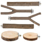 6 PCS Bird Perch Set, Natural Birch Wood Straight & Forked Perches with Platforms for Parakeets, Cockatiels, Conures, Lovebirds - Cage Accessories for Climbing & Exercise