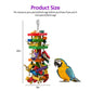 RUBY.Q Large Parrot Toy, 20in Bird Parrot Toy, Multicolored Natural Wooden Bird Chewing Toys for Large Macaws, African Grey and a Variety of  Parrots