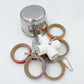 Durable Bird Parrots Pots and Bagel Toys, Pullable Stainless Steel Cup and Cardboard Ring Toys for s Mini Macaws African Greys Cockatoos Eclectus