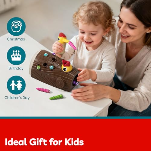 TOP BRIGHT Montessori Toys for 2 Year Old - Magnetic Bird Feeding Games for 2 Year Olds, Learning Toys for Toddlers 2-4 Years, Fine Motor Skills Toy for 3 Years Old Girls and Boys