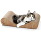 Necoichi Cardboard Cat Scratcher Bed for Indoor Cats - Cat Scratching Board, Horizontal Cat Scratch Pad Lounger with Reversible Usability and Extra Comfort for Lounge, Curved (18" Regular, Oak)