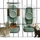 Lemtrflo Hanging Automatic Food and Water Dispenser, Gravity Rabbit Feeder Set, Cage Cat and Bunny Food Bowl (Cage Grid Spacing Over 1.2'')