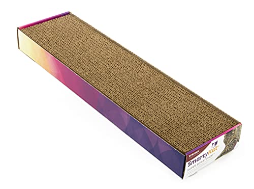 SmartyKat Super Scratcher Wide Corrugated Cat Scratcher for Cats & Kittens, Features Catnip Infusion Technology & Less Mess, Recycled Material, Brown