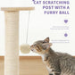 Made4Pets Cat Scratching Post Cat Scratcher Kitten Toys for Indoor Cats Wooden Ball Track Two-Layer Modern Sisal 17.7" Tall Scratch Post Interactive Toy with Dangling Ball