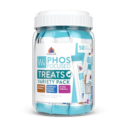 Weruva Wx Phos Focused, Lickable Cat Treat Variety Pack, 0.5oz Tube, Pack of 50