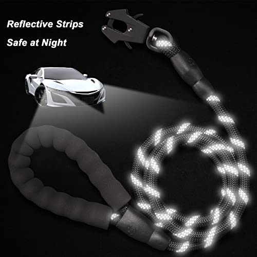 GEIT 2/4/5/6FT Dog Leash, Heavy Duty Rope Leashes, Reflective Nylon Pet Lead with Aluminum Quick Release/Locking Tactical Frog Clip for Small Medium