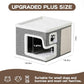 Cat Houses for Indoor Cats, Covered Cave Bed with Scratch Pad and Fluffy Ball, Foldable Cat Hideaway Condo for Large Cats, Modern Kitten Bed,16.5x16.5x13 inches (Grey, Large)