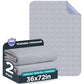 Washable Bed Pads 36" x 72" - 2 Pack, Grey, Waterproof Bed Pads for Incontinence, Bed Wetting Pads for Bed, Sofa, Floor, Resuable Underpads for Adults, Seniors, Pet