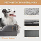Comfort Expression Orthopedic Dog Bed for Extra Large Dogs 42x30 Inch, Waterproof Egg Crate Foam XL Pet Bed with Removable Bolsters, Dog Couch with Washable Cover & Non-Slip Bottom, Grey