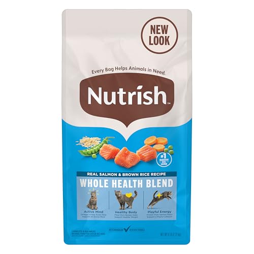 Nutrish Real Salmon & Brown Rice Recipe Dry Cat Food, 6 lb. Bag, Packaging May Vary (Rachael Ray)