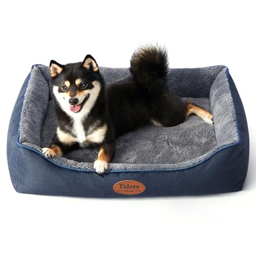 Orthopedic Dog Beds Medium Sized Dog, Durable Egg Crate Foam Sofa Dog Bed with Washable Removable Cover, Waterproof Lining, Pet Beds for Medium Dogs, Navy