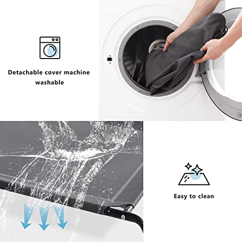 WESTERN HOME Cooling Elevated Dog Bed for Large Dogs, Portable Indoor & Outdoor Raised Dog Bed with Breathable Mesh, Chew Proof Pet Hammock Cots with Removable and Waterproof Bolsters