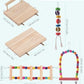 5in1 Bird Parakeet Toys, Detachable Birdie Perches Platform Swing with Climbing Ladder, Parrot Cage Stand Accessories, Wooden Playing Gyms for Conure Cockatiel Lovebird Finch Budgerigar Pigeon