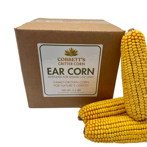 Whole Cob Ear Corn for Wildlife - Husk-Free Deer & Squirrel Feed - All-Natural Wildlife Treat - Family Grown in Georgia - 6.5 lbs