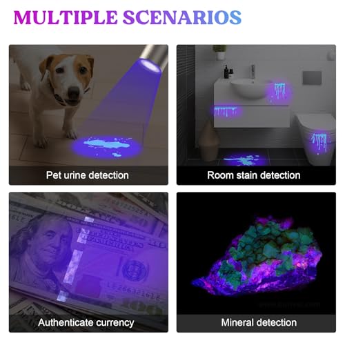 LET'S RESIN UV Light for Resin Curing, Portable Mini 365nm UV Flashlight Black Light, Faster Cure LED Waterproof UV Lamp Rechargeable for Resin