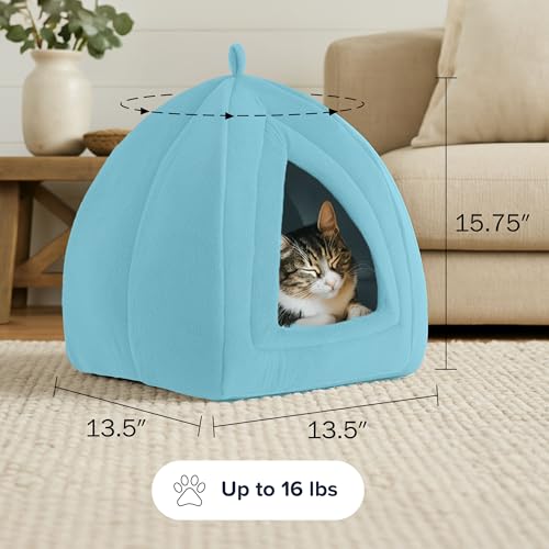 Cat House - Indoor Bed with Removable Foam Cushion - Pet Tent for Puppies, Rabbits, Guinea Pigs, Hedgehogs, and Other Small Animals by PETMAKER