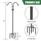 Relx Bird Feeder Pole - Adjustable Double Shepherds Hooks for Bird Feeder with 5 Prong Base - 76 Inch Heavy Duty Shepherds Hooks for Outdoor,Hanging Garden Plant,Solar Light Lanterns